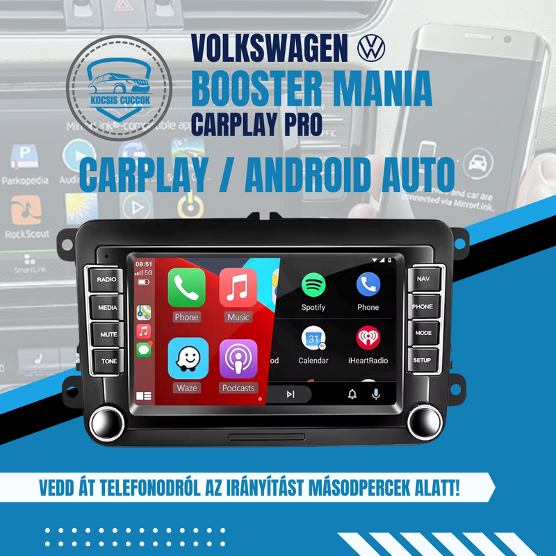 Volkswagen Booster Mania Carplay Pro - A Volkswagenek új generációs multimédiája!